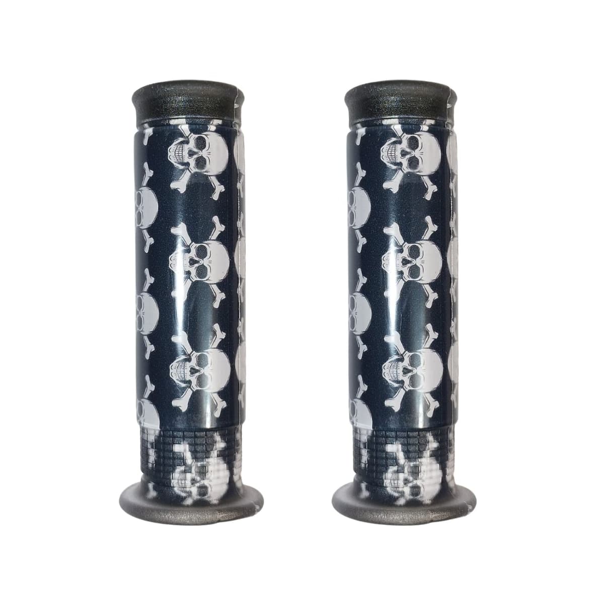 Manopla Bike Neopak Top Caveira Preto e Branco Silicone 125mm