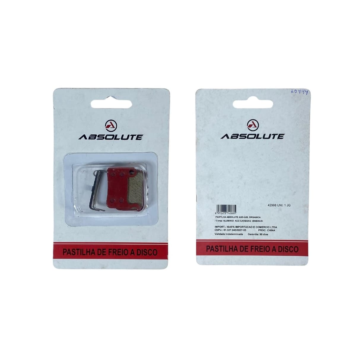 Pastilha Freio de Bicicleta Absolute ABS-04S Orgânica
