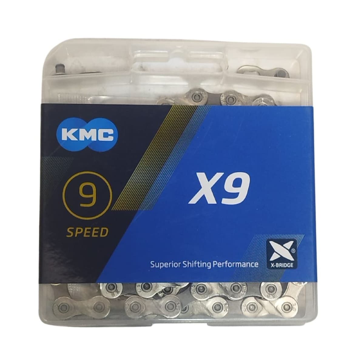 Corrente Fina KMC X9 1/2x11/128 116 Elos Prata Index 9V