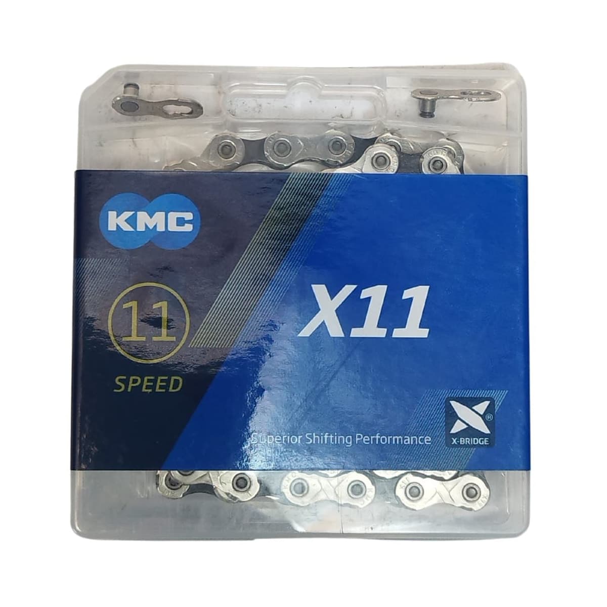 Corrente Fina KMC X11 1/2x11/128 118 Elos Prata Index 11V