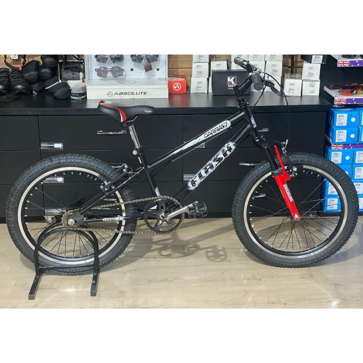 Bicicleta Aro 20 Flash Preto e Branco Com Suspensão
