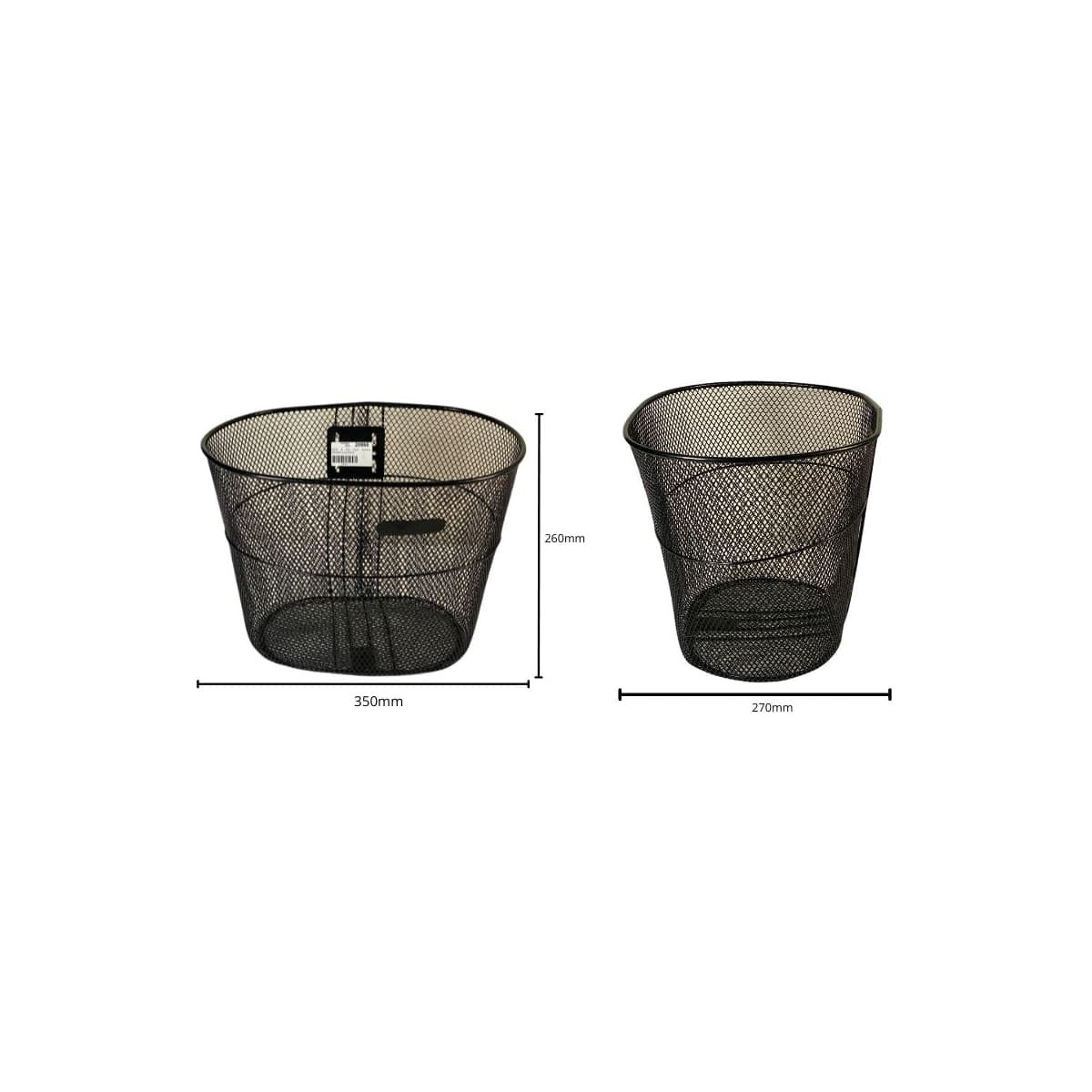 Cesta de Bicicleta Oval Grande Aro 26 Volpx Aço Preto