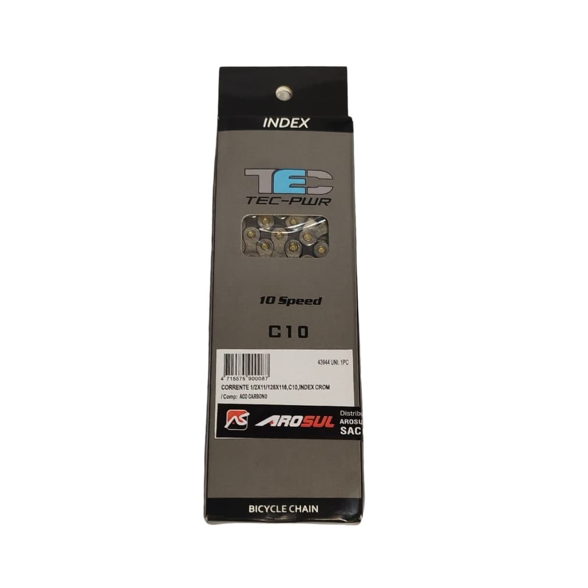 Corrente Fina TEC C10 1/2x11/128 116 Elos Prata Index 10V