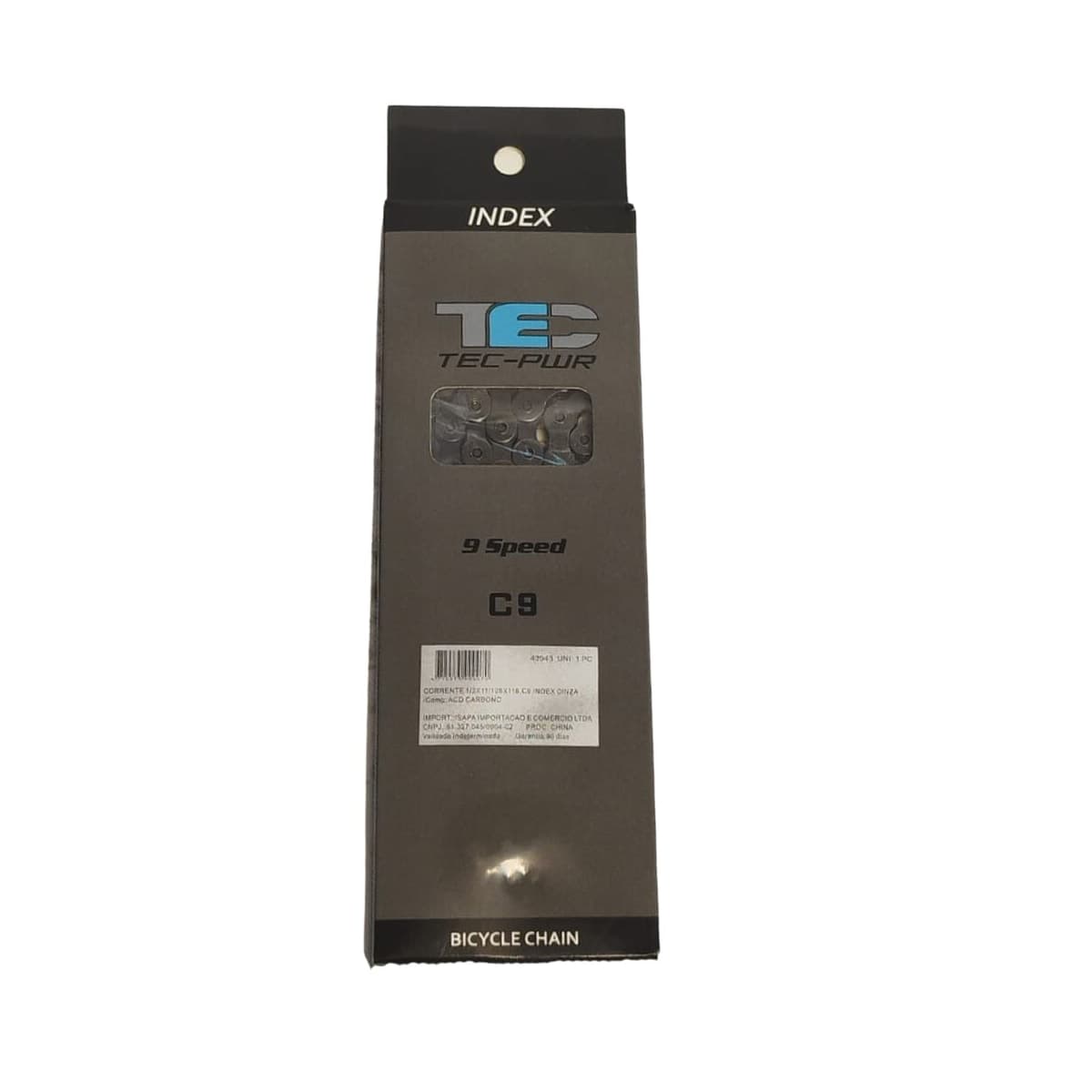 Corrente Fina TEC C9 1/2x11/128 116 Elos Prata Index 9V