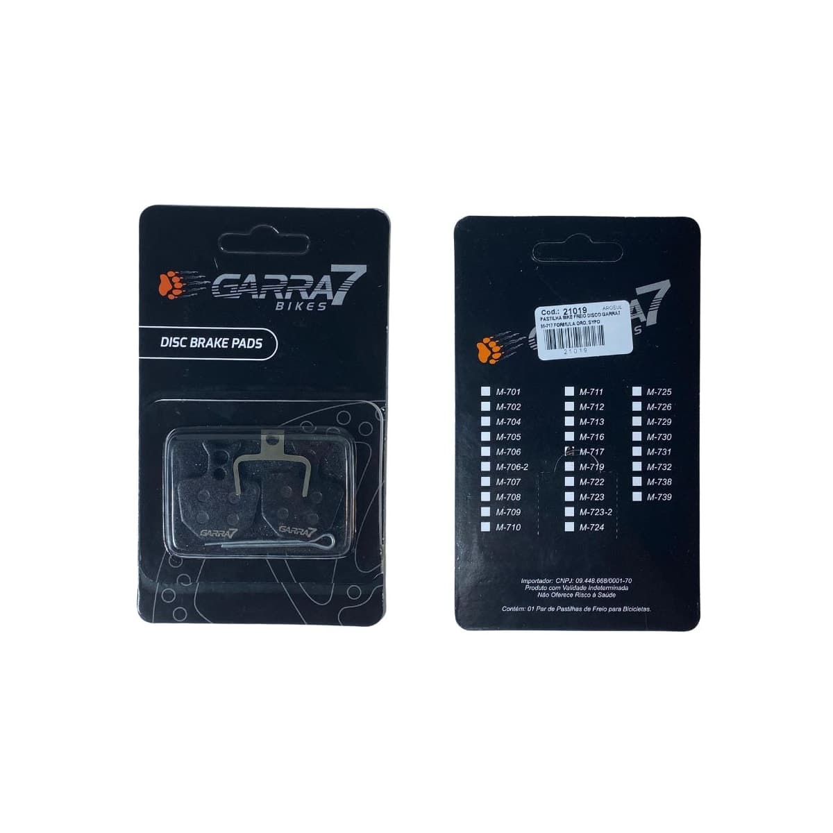 Pastilha Freio de Bicicleta Garra7 M-717 Semi Metálico
