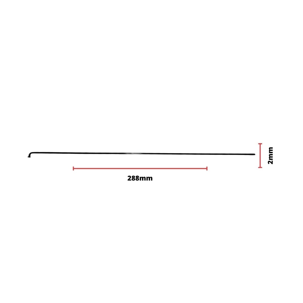 Raio Fino 288x2,00mm Aço Importado Comum Preto Groza