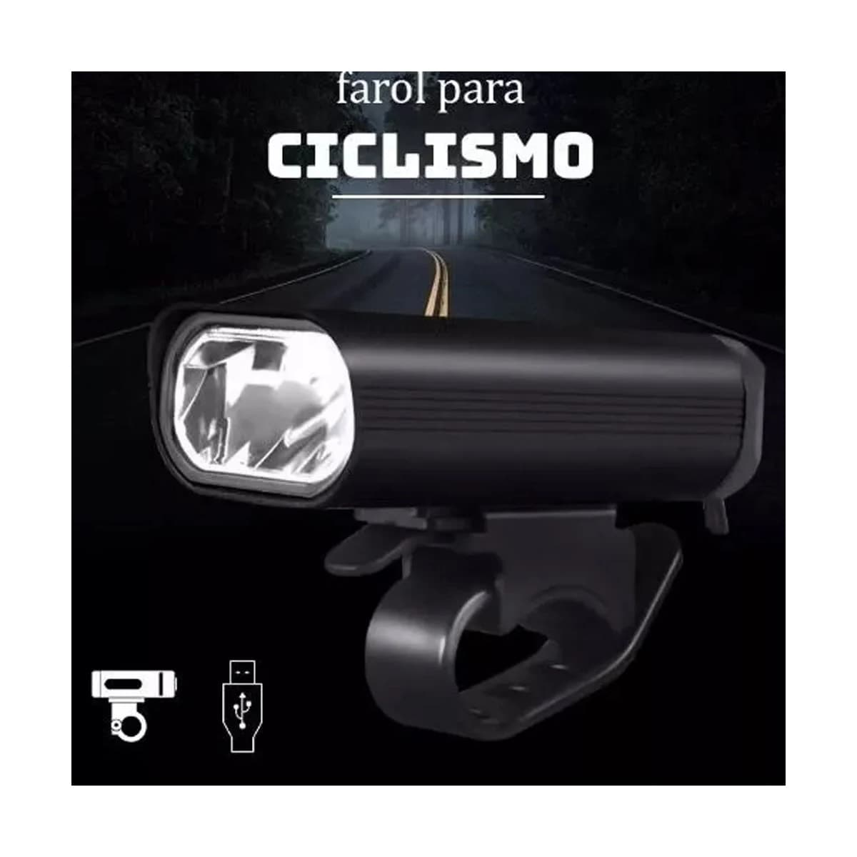 Farol Bike JWS 400 Lúmens Recarregável
