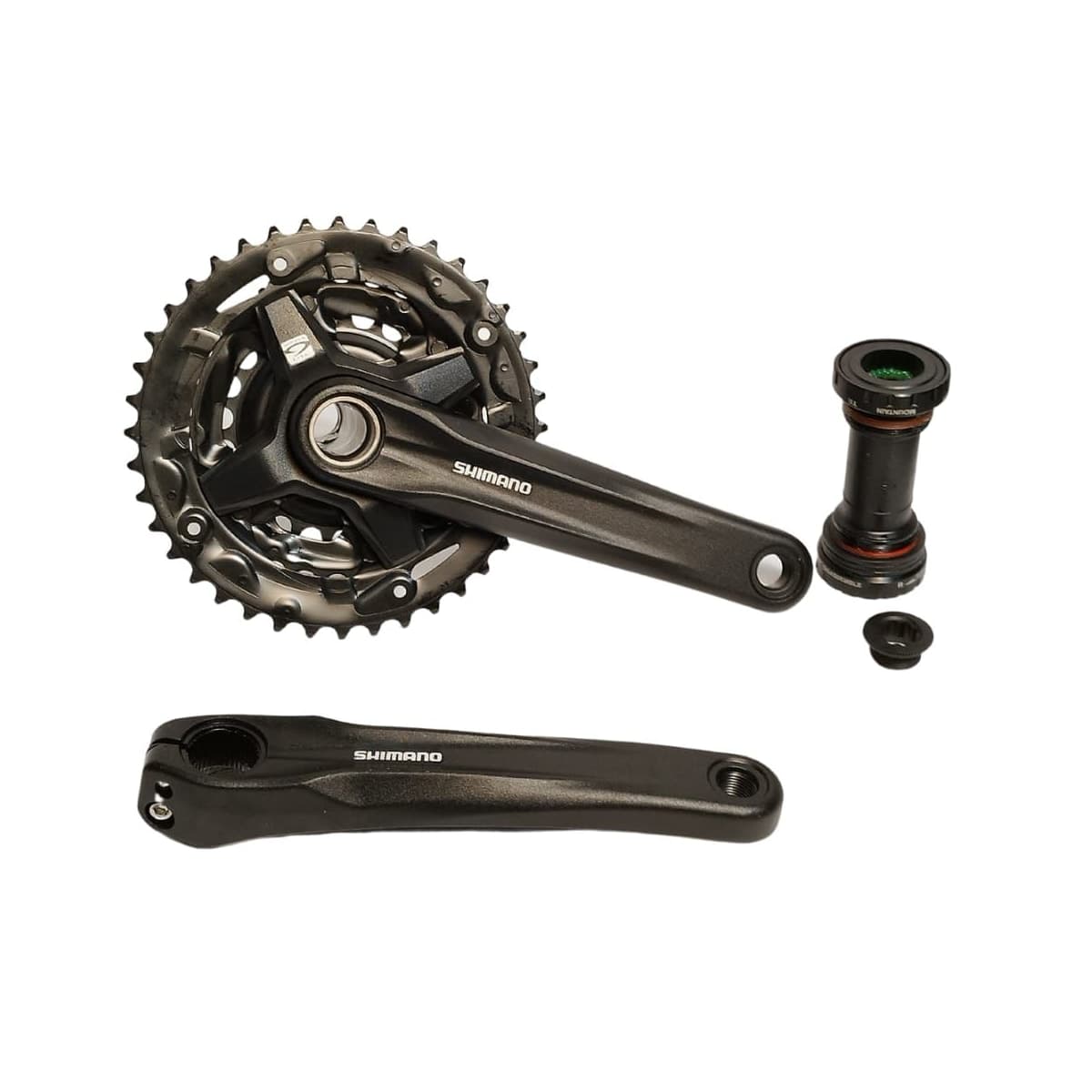 Pedivela Alumínio Triplo Shimano Altus MT-210 22/30/40D Reduzido Preto 175mm Hollowtech 9V