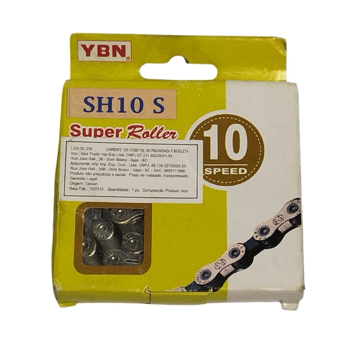 Corrente Fina YBN SH10S 1/2x11/128 116 Elos Prata Index 10V