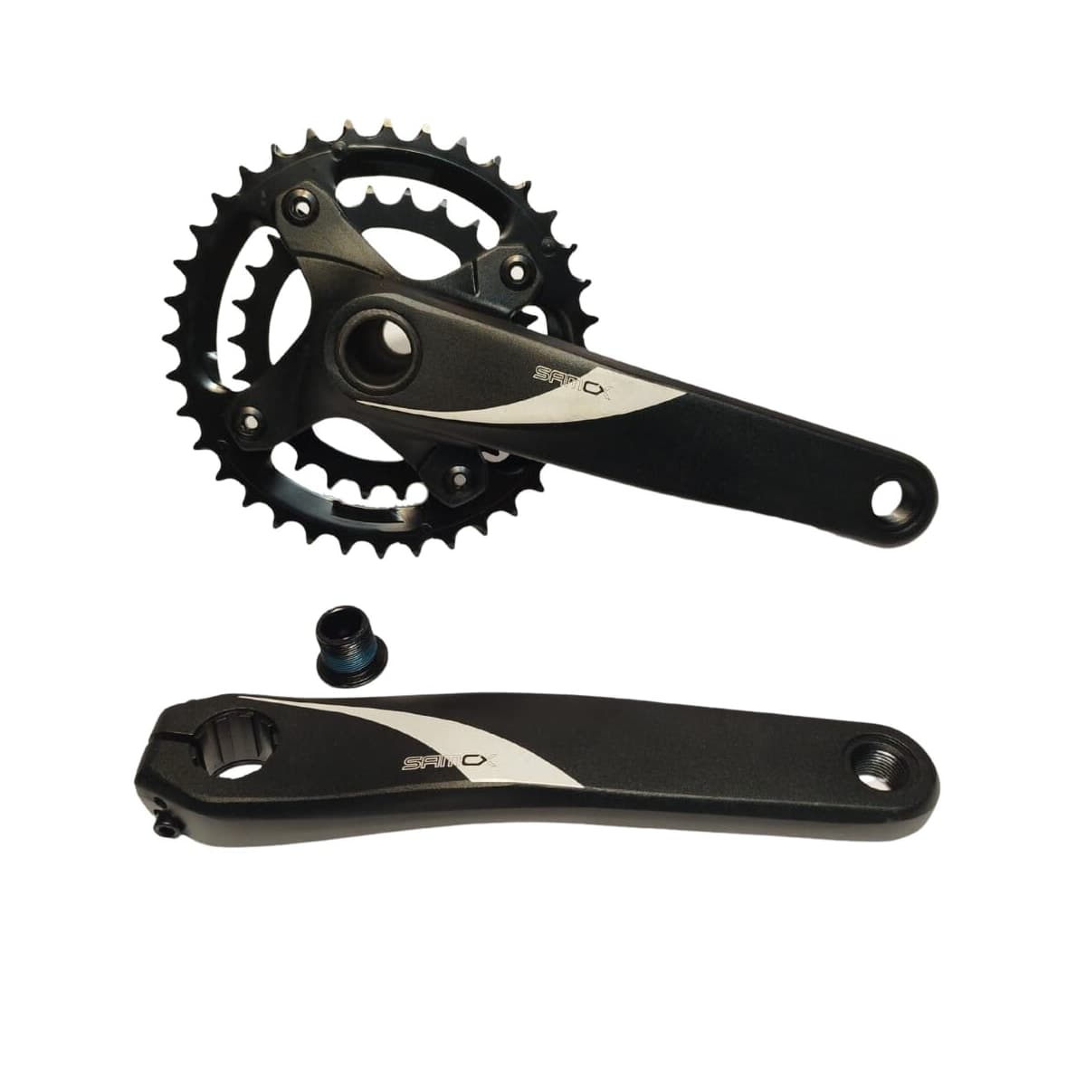 Pedivela Alumínio Duplo Samox TAF-31 26/36D Preto 175mm Hollowtech 11V