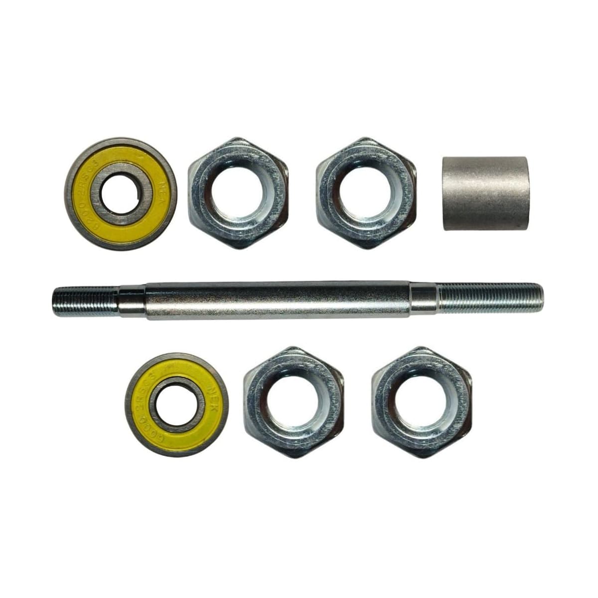 Eixo Traseiro Furado Nek 145mm Aço Grosso 3/8 Com Rolamento