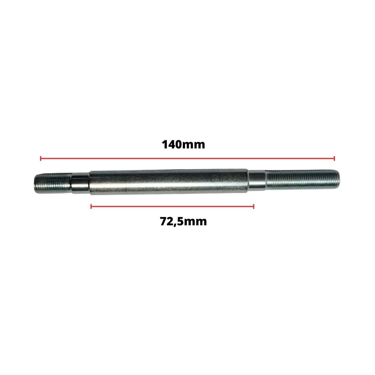 Eixo Traseiro Furado Nek 140mm Aço Grosso 3/8