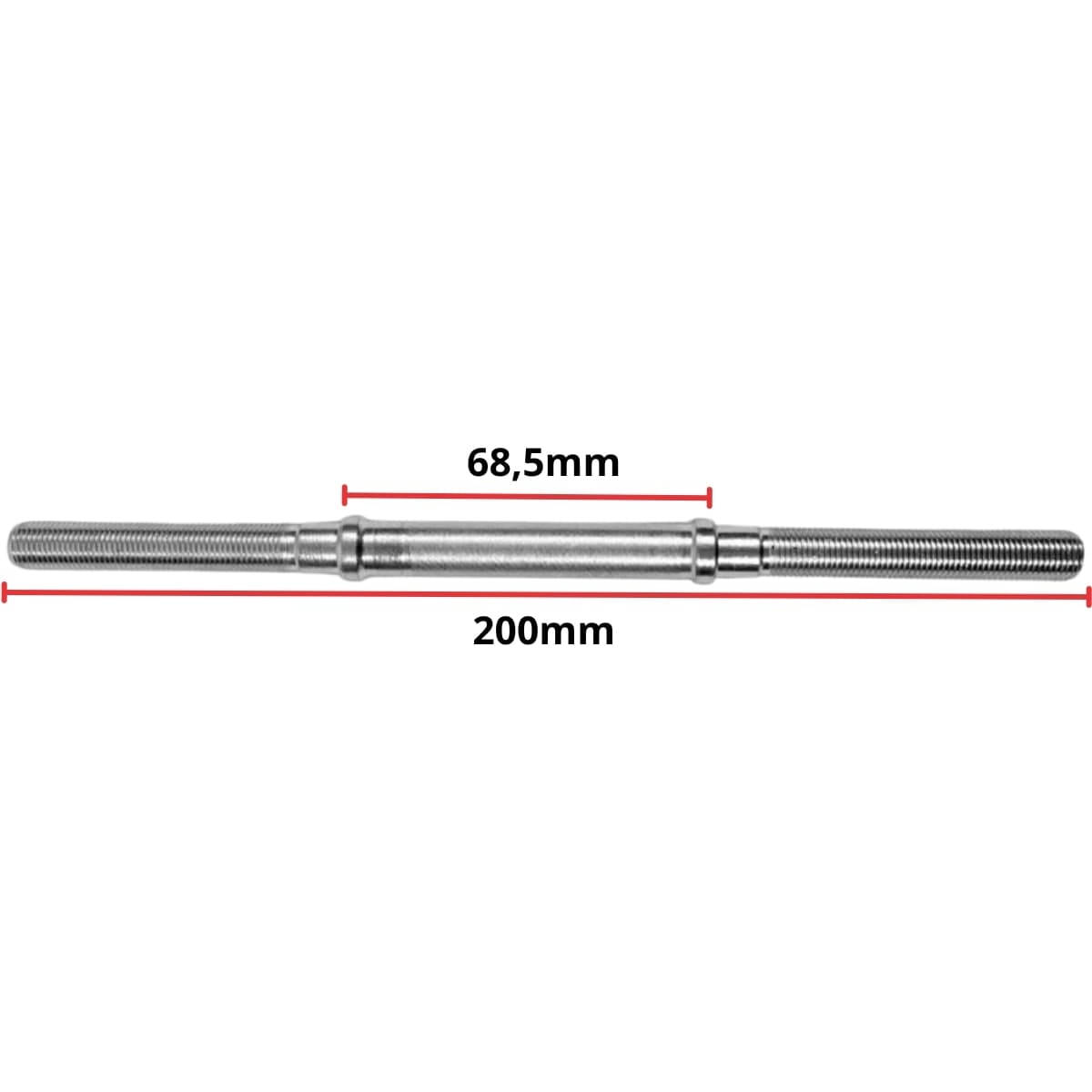 Eixo Traseiro Nek 200mm Aço Zincado Grosso 3/8