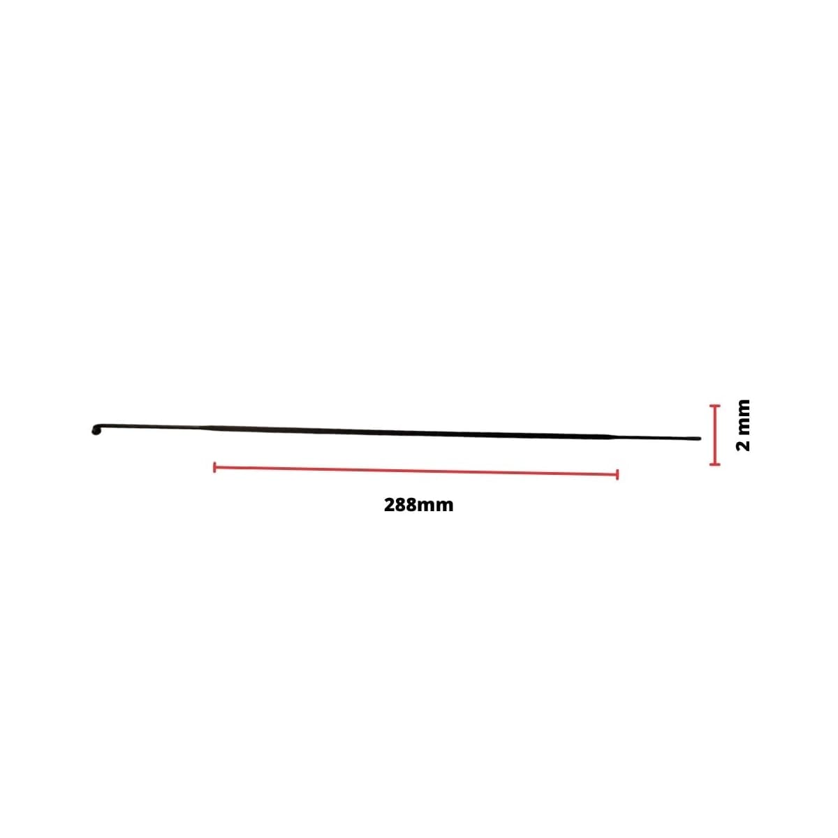 Raio Fino 288x2,00mm Aço Suntour Flat Preto Groza