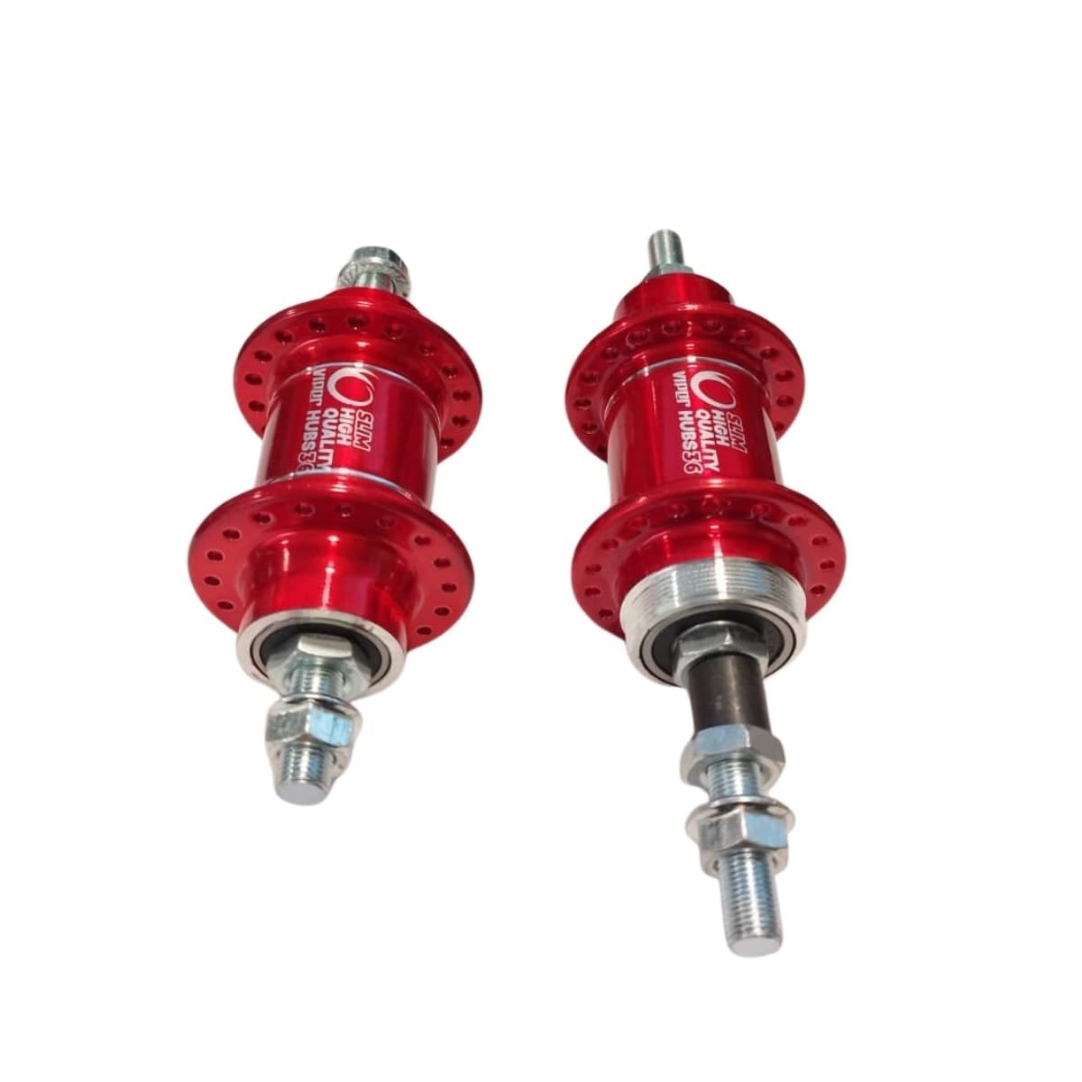 Cubo Alumínio Rosca Viper 36 Furos Com Rolamento Vermelho