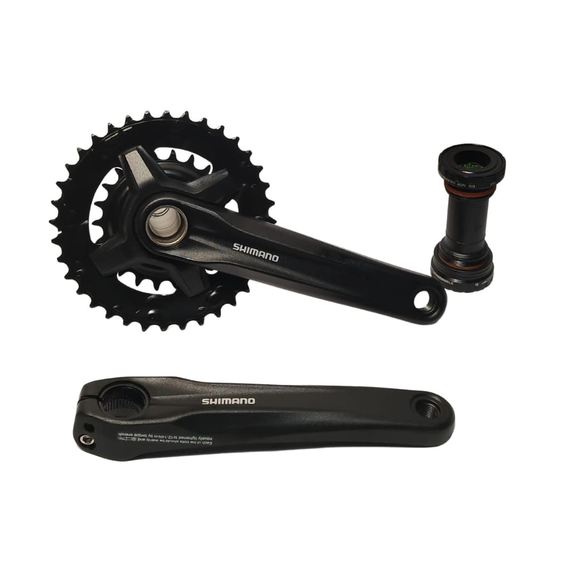 Pedivela Alumínio Duplo Shimano Altus MT-210 22/36D Preto 175mm Hollowtech 9V