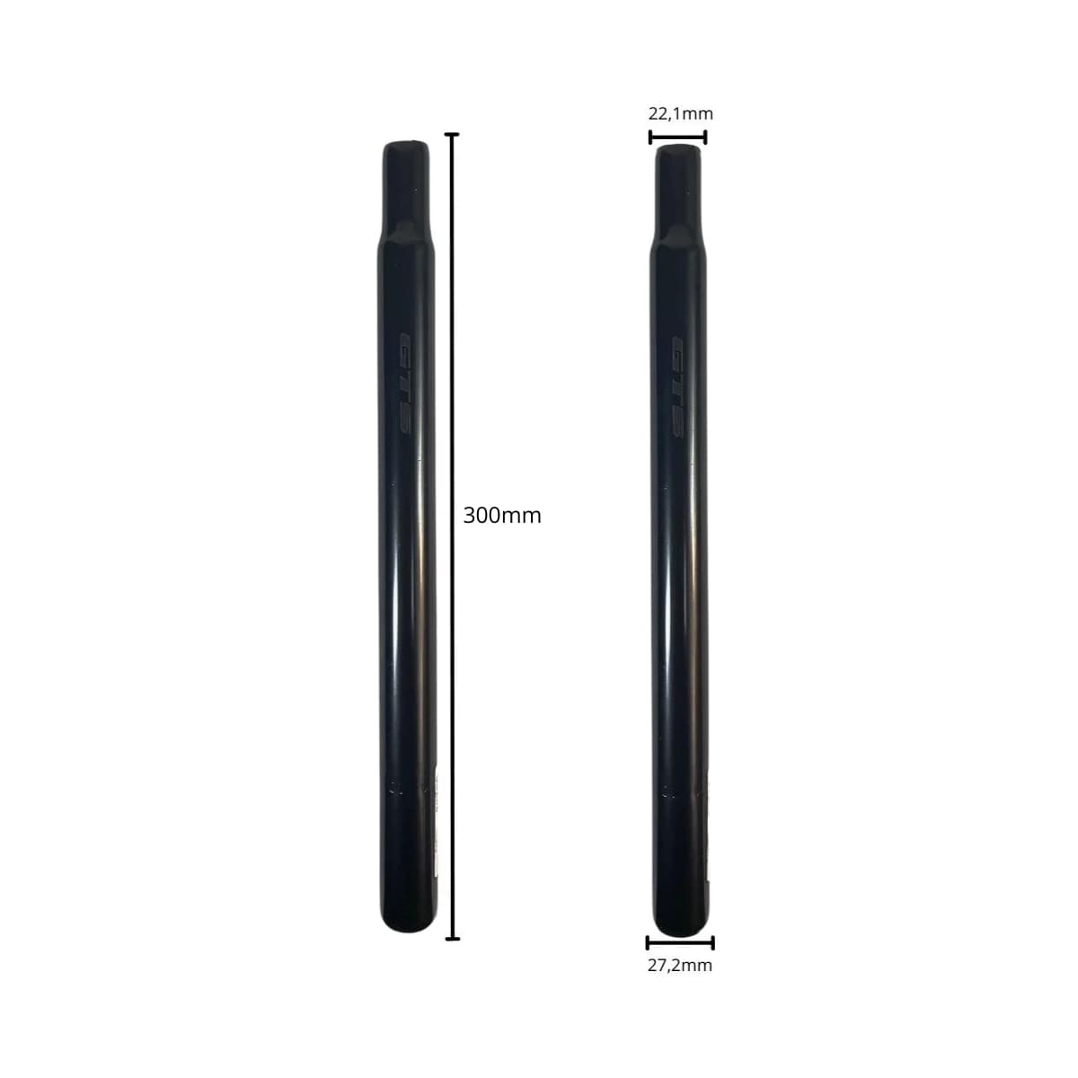 Canote de Selim Importado Aço 27,2mm X 300mm Preto