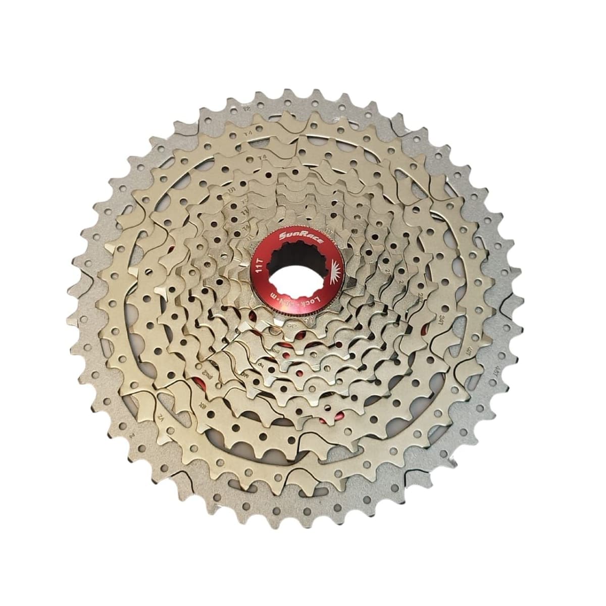 Cassete 10 Velocidades Sunrace MX3 Index Cromado com Aranha Vermelha 11/46D