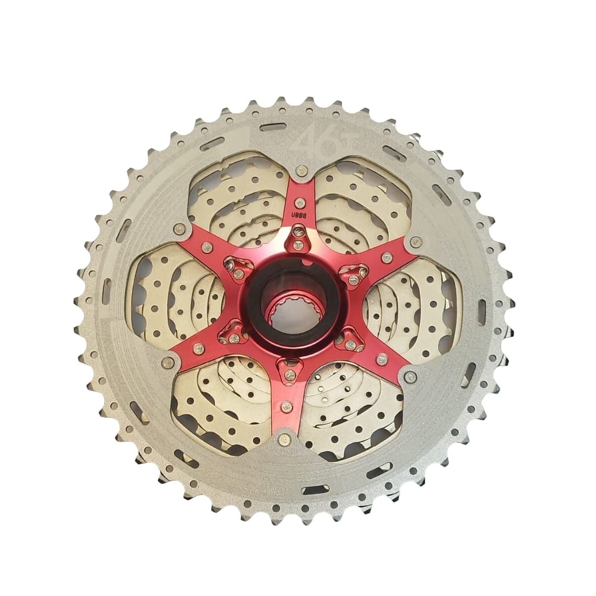 Cassete 10 Velocidades Sunrace MX3 Index Cromado com Aranha Vermelha 11/46D