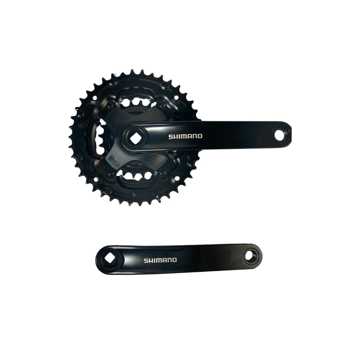 Pedivela Alumínio Triplo Shimano Tourney 24/34/42D Preto 175mm