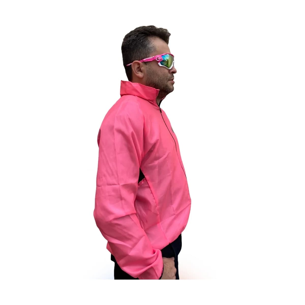 Jaqueta Corta Vento Garra7 Cycling Rosa Fluor G