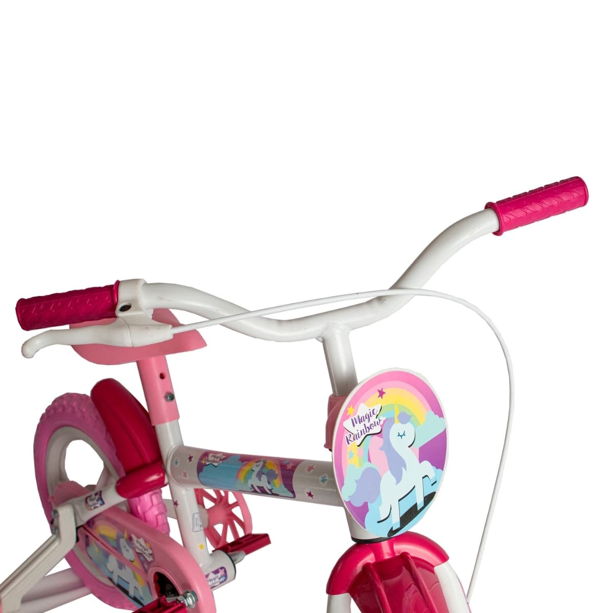 Bicicleta Aro 12 Styll Magic Raimbow Branco Rosa