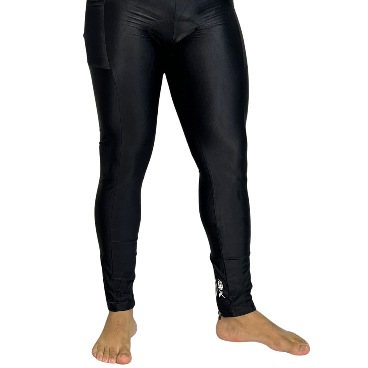 Calça Ciclismo Masculina Fennix Preto Bolso e Ziper