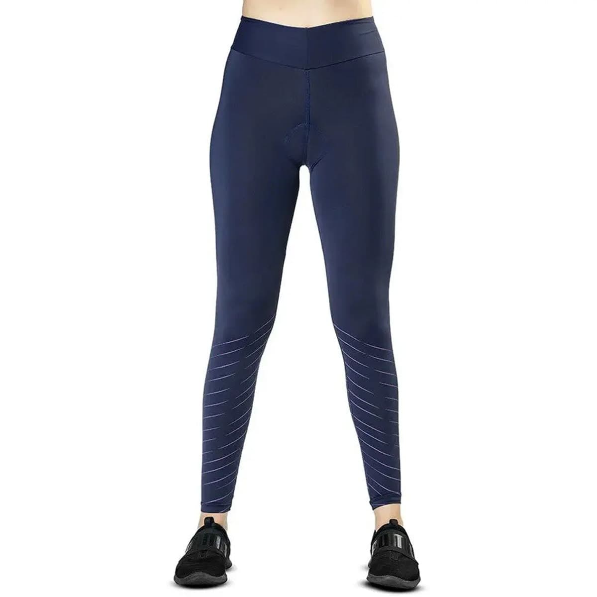 Calça Ciclismo Feminina Elite Azul Marinho Roxo