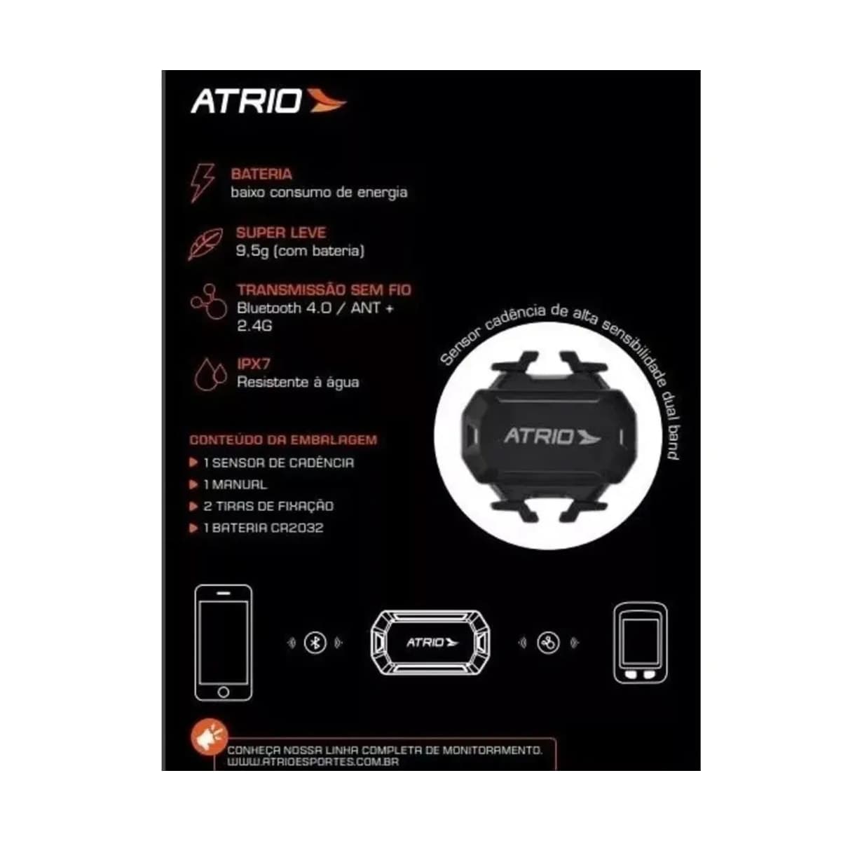 Sensor Cadencia Atrio Bluetooth Gps Serve No Polar E Garmin