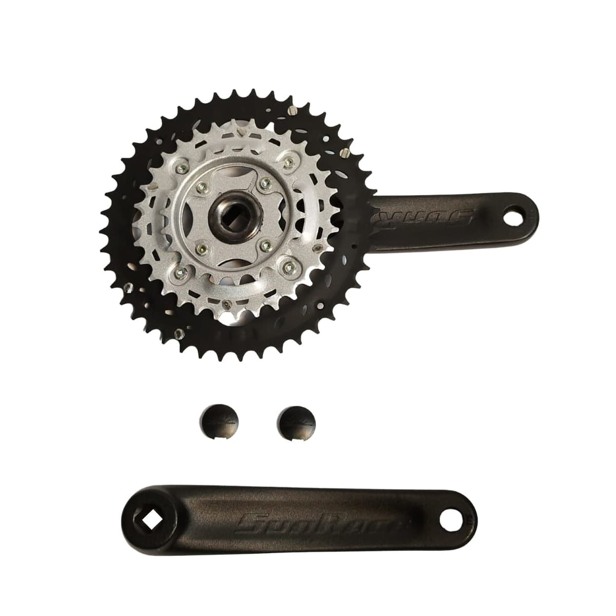 Pedivela Alumínio Triplo Sunrace M904 22/32/44/D Preto 175mm Ponta Quadrada