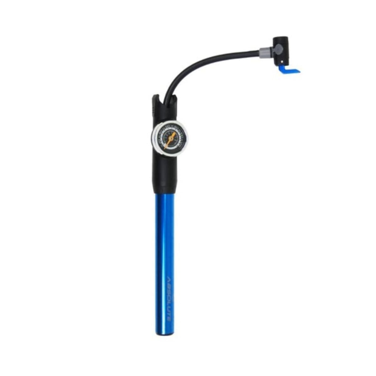 Mini Bomba de Ar Bicicleta Absolute Prime Azul Bico Duplo Com Manômetro