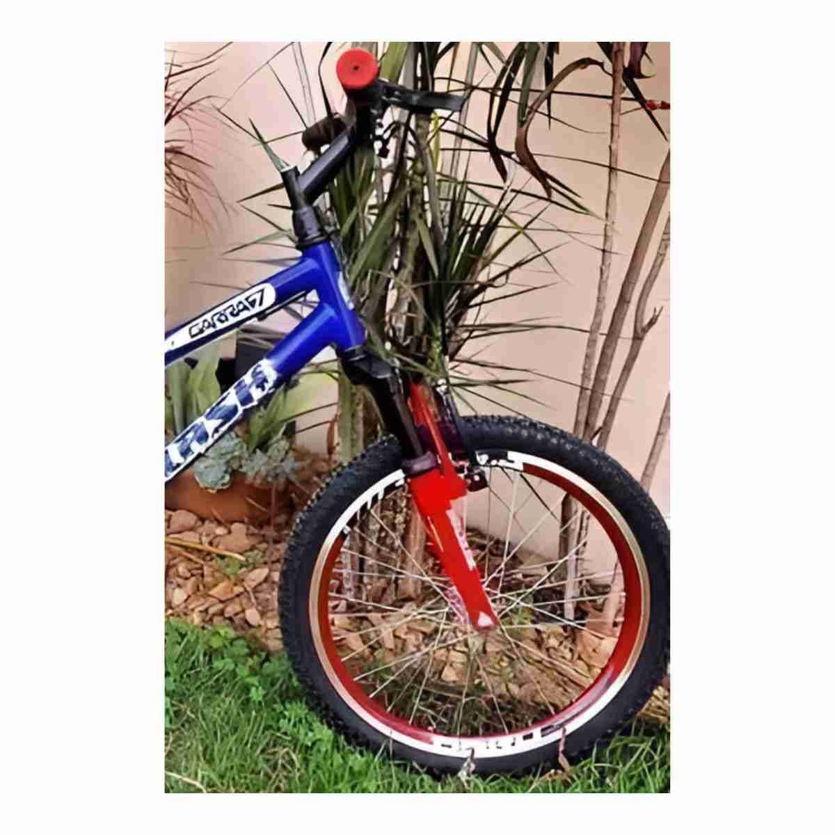 Bicicleta Aro 20 Garra7 Flash Azul Com Suspensão Vermelho