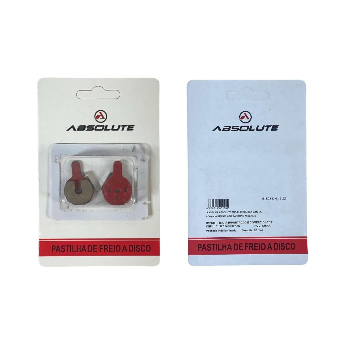 Pastilha Freio de Bicicleta Absolute M01 Orgânica