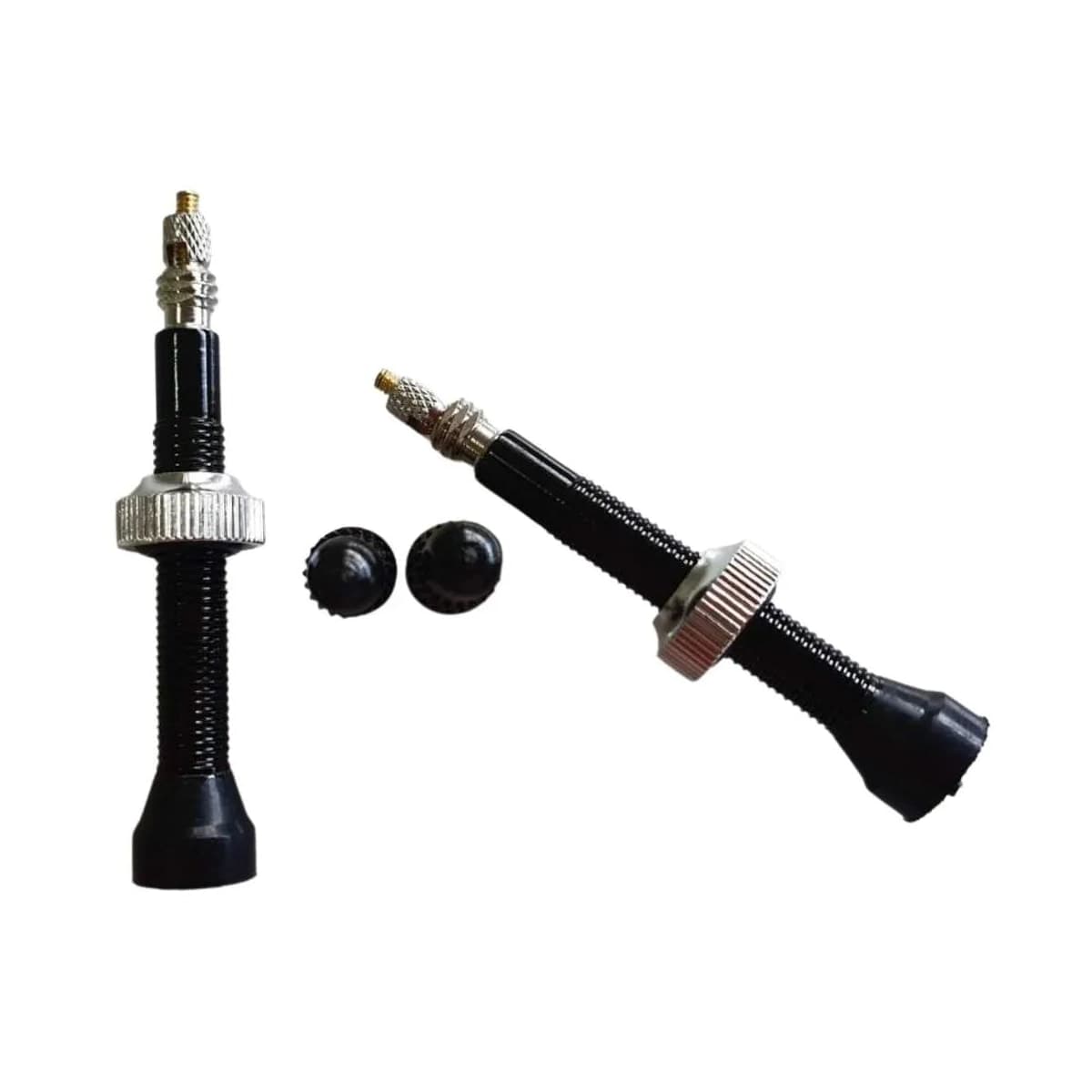 Par De Válvulas Bico Tubeless Presta Alumínio 44mm Preto