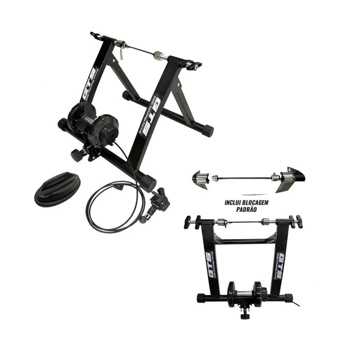 Rolo Treino GTS Bicicleta Magnético Regulagem Guidão Preto