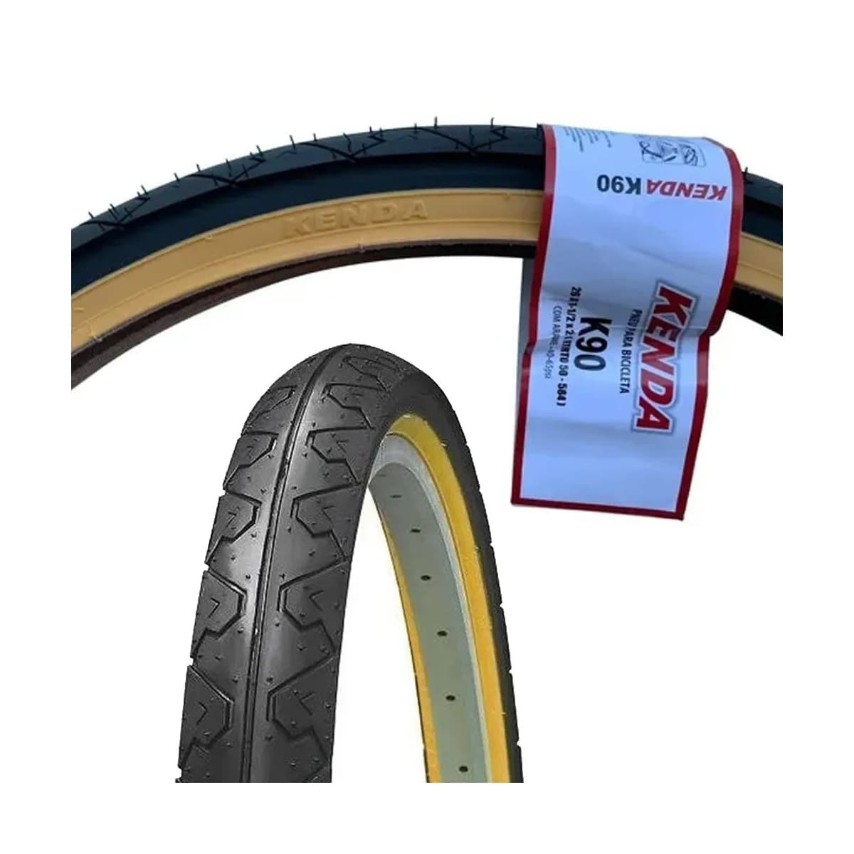 Pneu 26x1.1/2x2 Kenda Slick K-90 Faixa Amarela