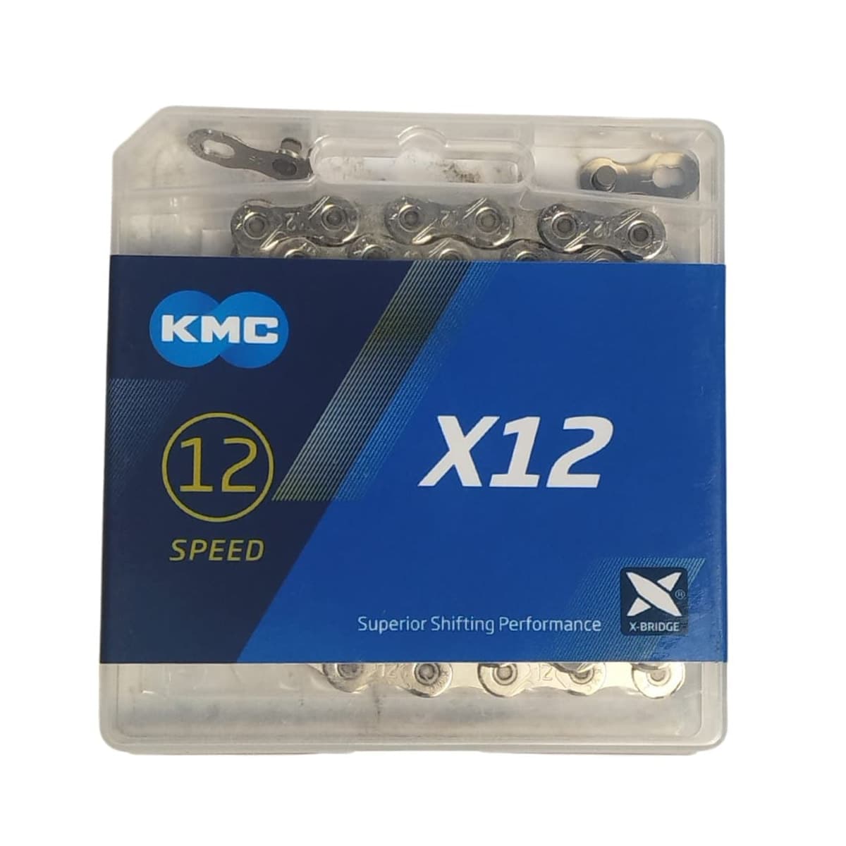 Corrente Fina KMC X12 1/2x11/128 126 Elos Prata Index 12V