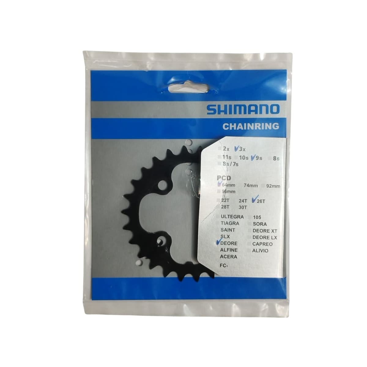 Coroa Single Shimano Deore 26 Dentes Aço BCD 64