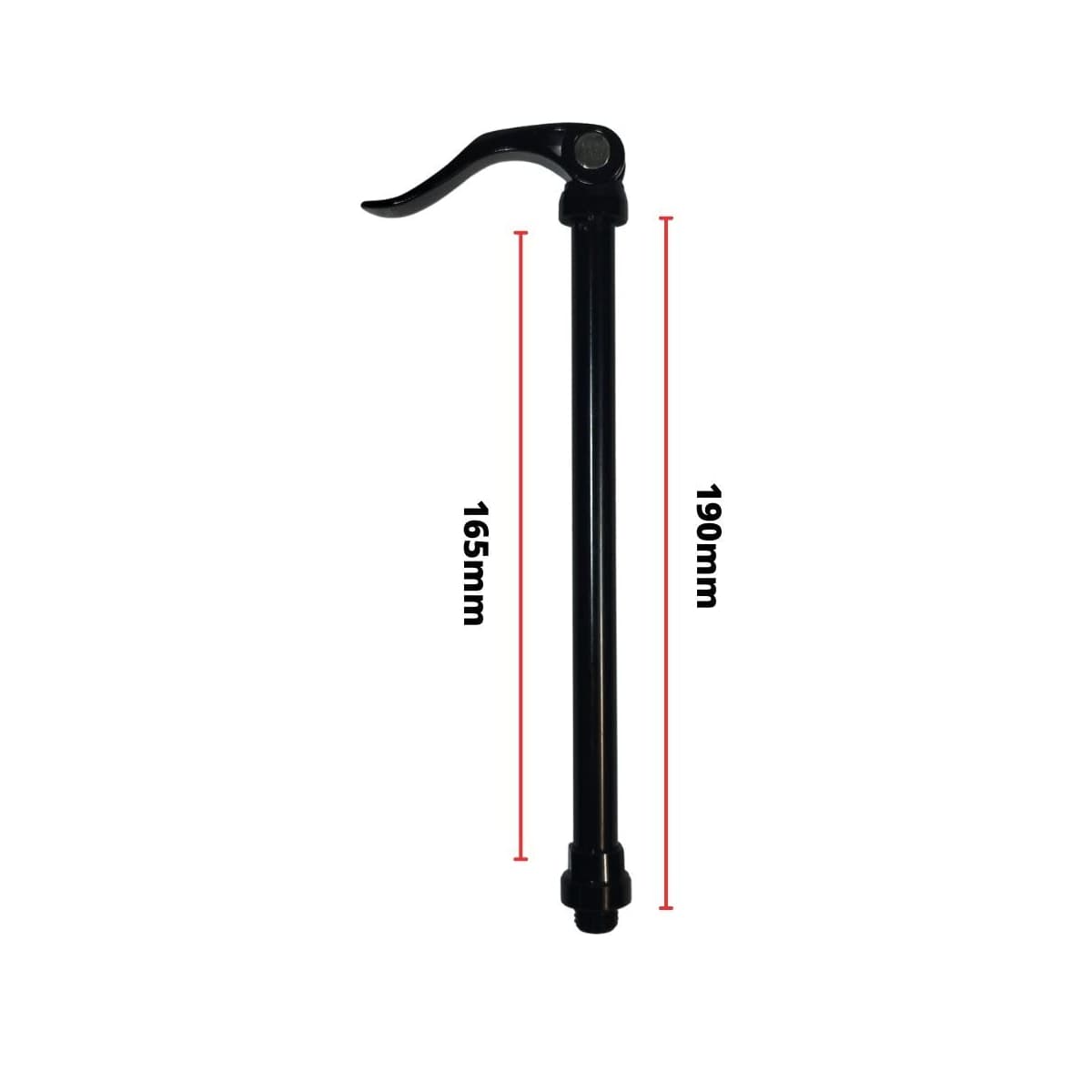 Eixo Passante Traseiro Kapa 190mm Alumínio Preto Grosso 12mm