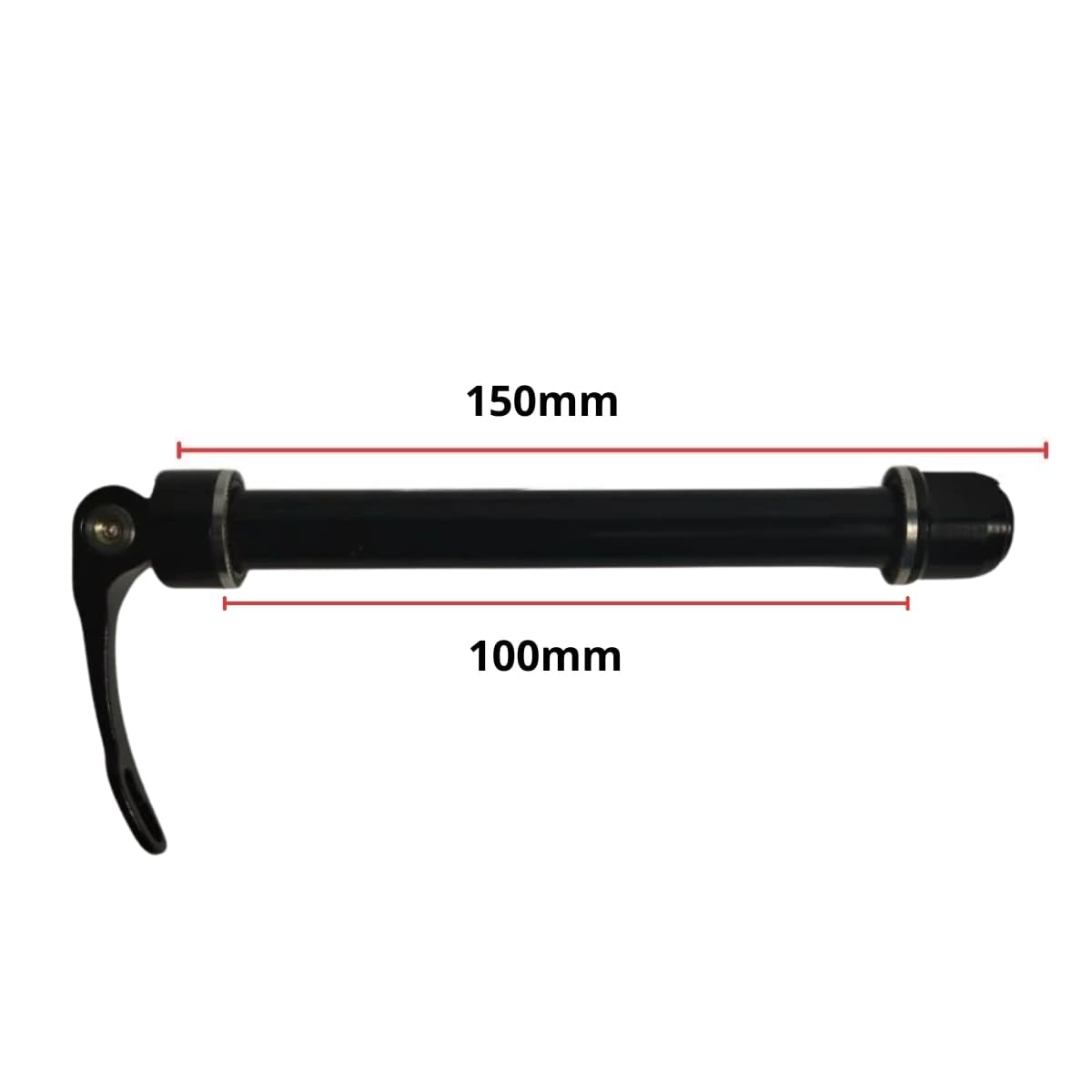 Eixo Passante Dianteiro Kapa 150mm Alumínio Preto Grosso 15mm