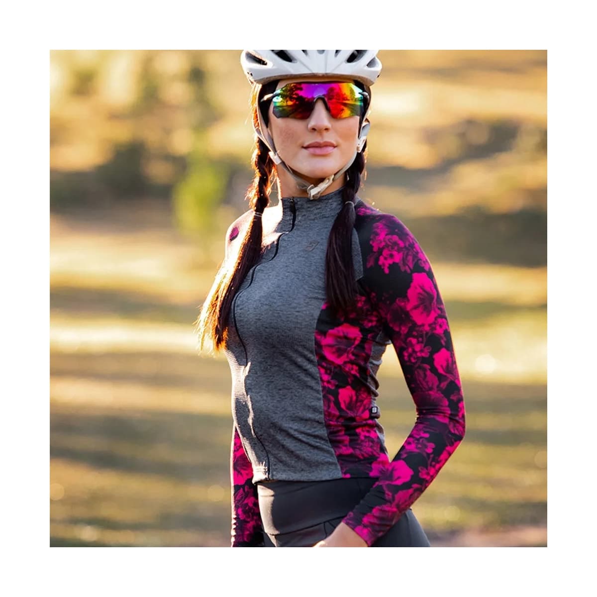 Camisa Ciclismo Feminina Furbo Manga Longa Donna Petunia