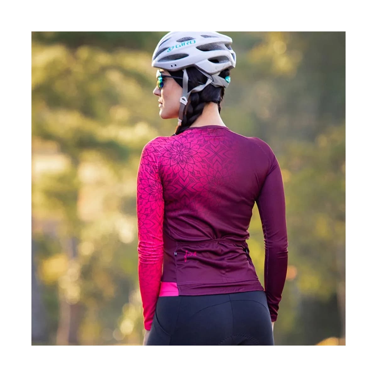 Camisa Ciclismo Feminina Furbo Manga Longa Donna Ragazza Chakra