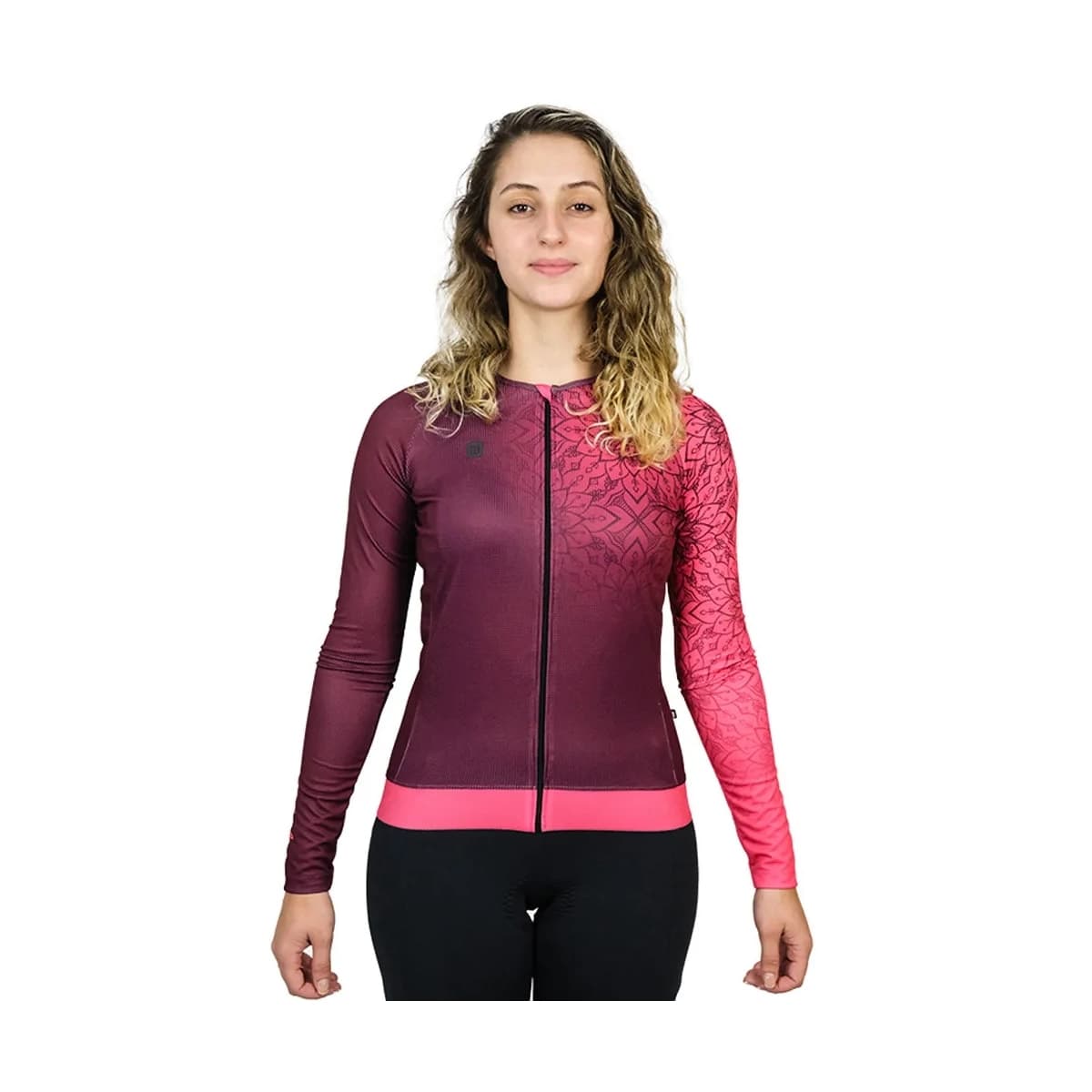 Camisa Ciclismo Feminina Furbo Manga Longa Donna Ragazza Chakra