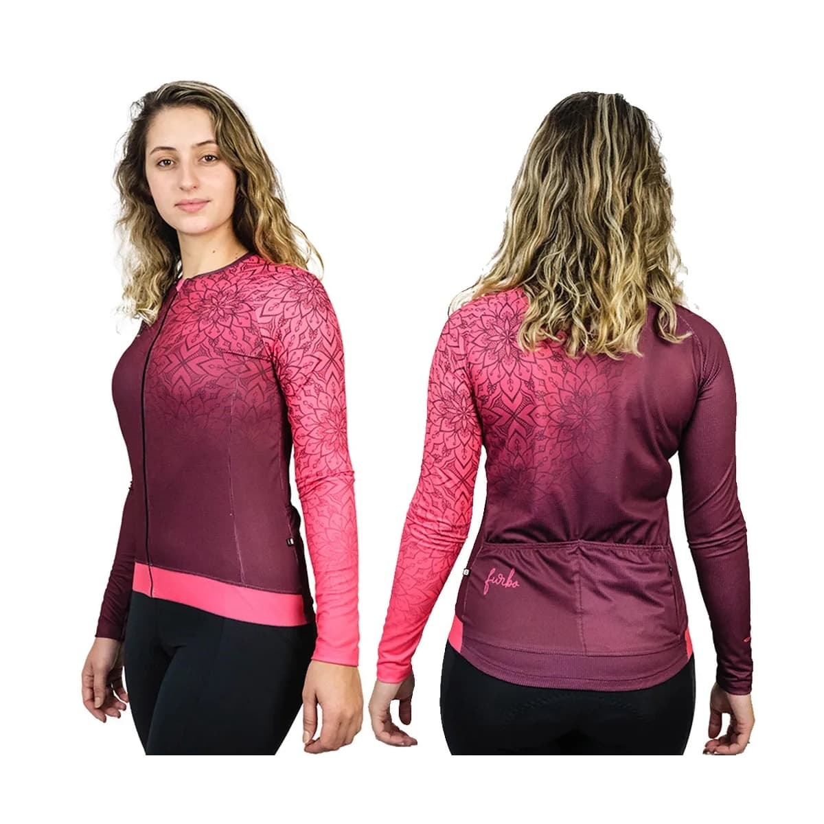 Camisa Ciclismo Feminina Furbo Manga Longa Donna Ragazza Chakra