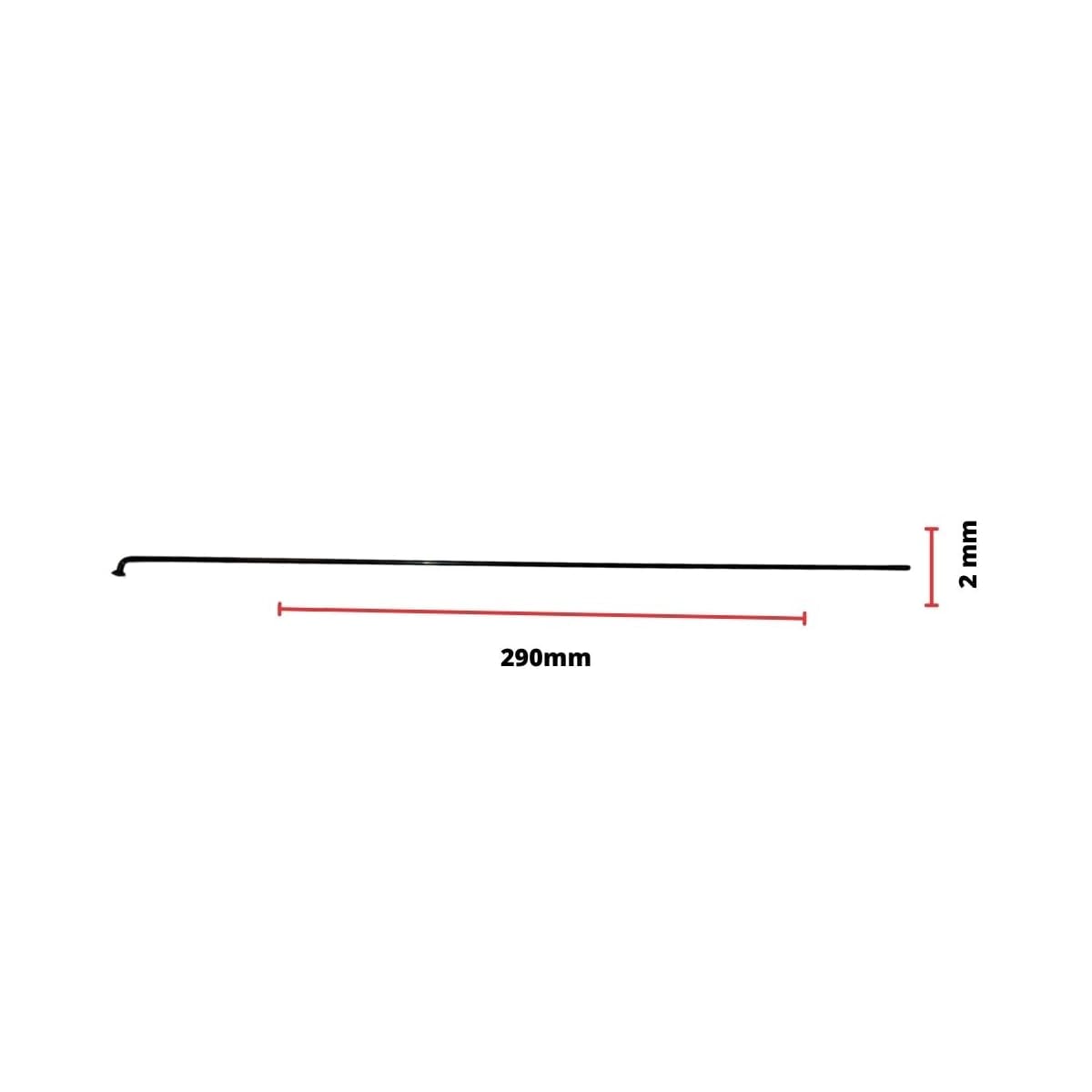Raio Fino 290x2,00mm Aço Importado Comum Preto Groza