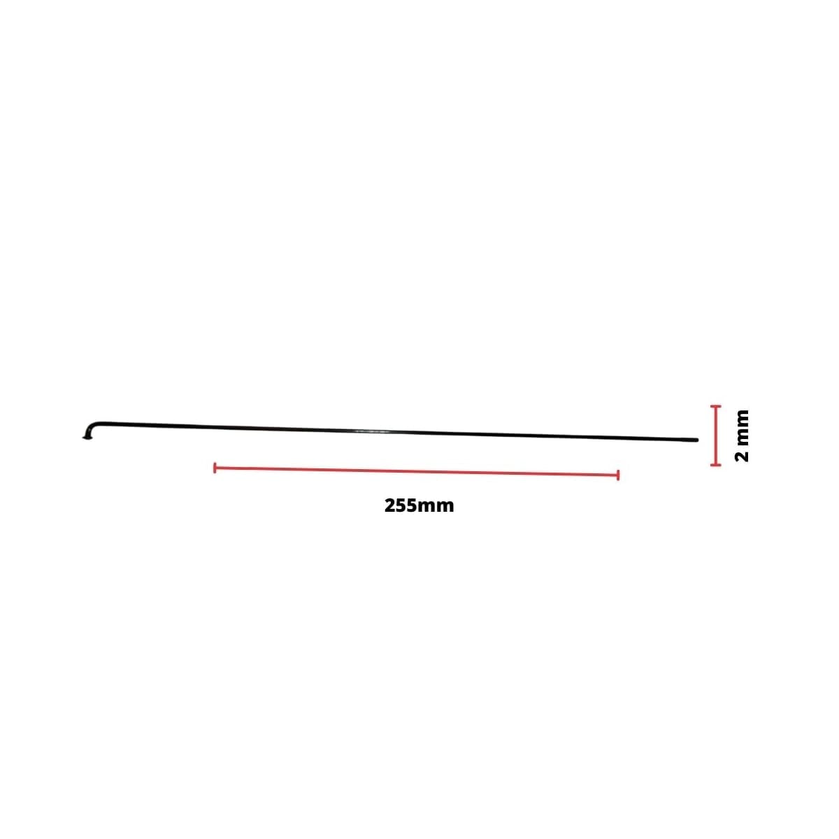 Raio Fino 255x2,00mm Aço Importado Comum Preto Groza