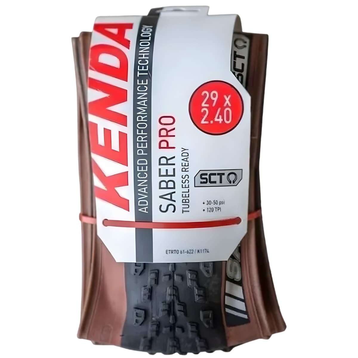 Pneu 29x2.40 Kenda Saber Pro SCT K1174 Kevlar Preto Com Faixa Marrom