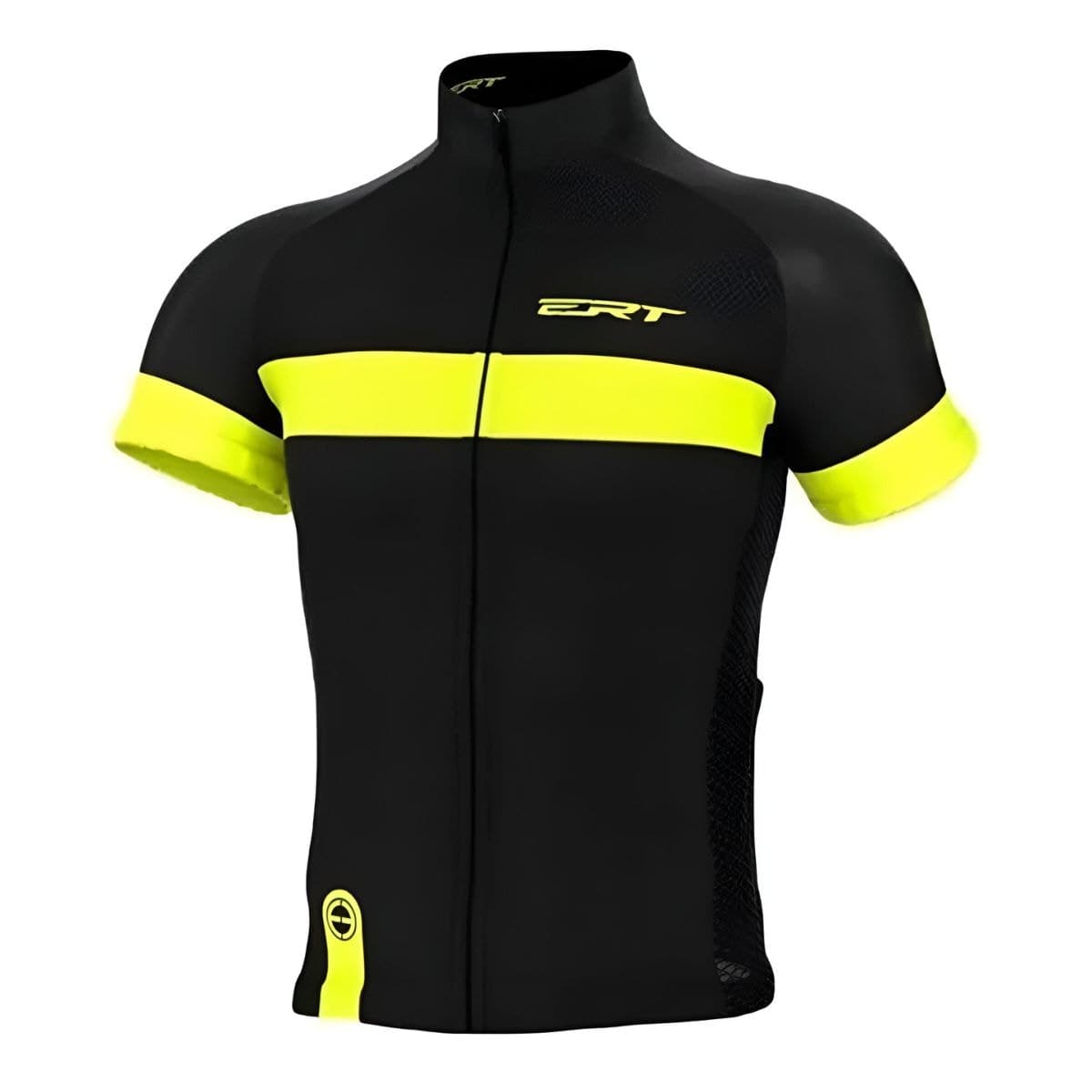 Camiseta Ciclismo Ert Classic Stripe Preto Amarelo Neon Proteção UV