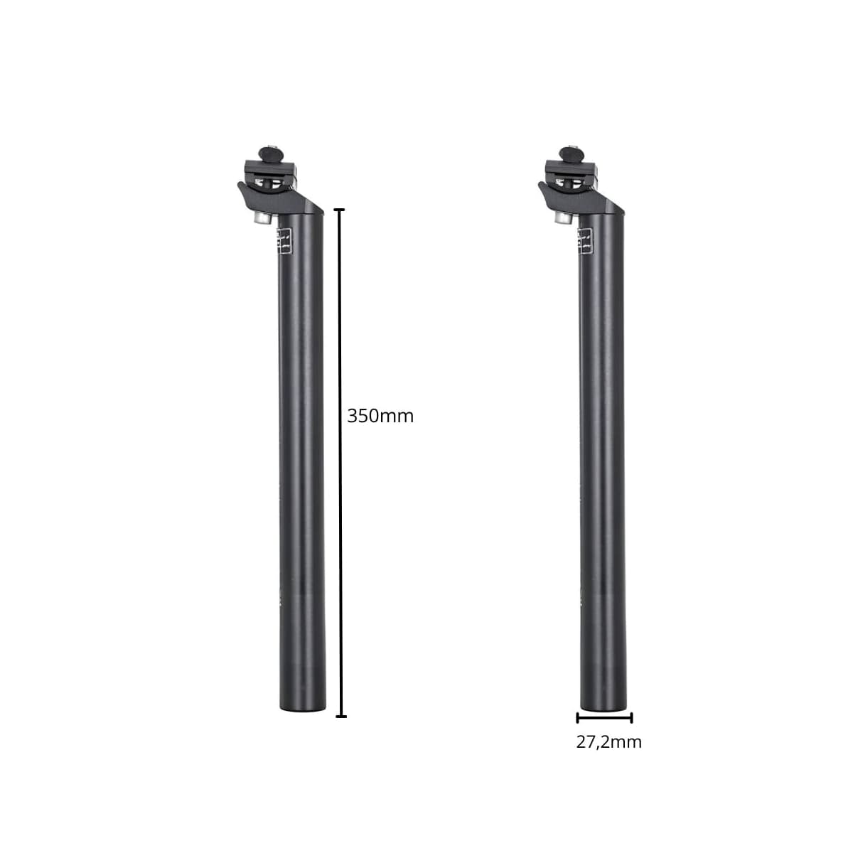 Canote de Selim Logan Alumínio 27,2mm X 350mm Preto Com Carrinho