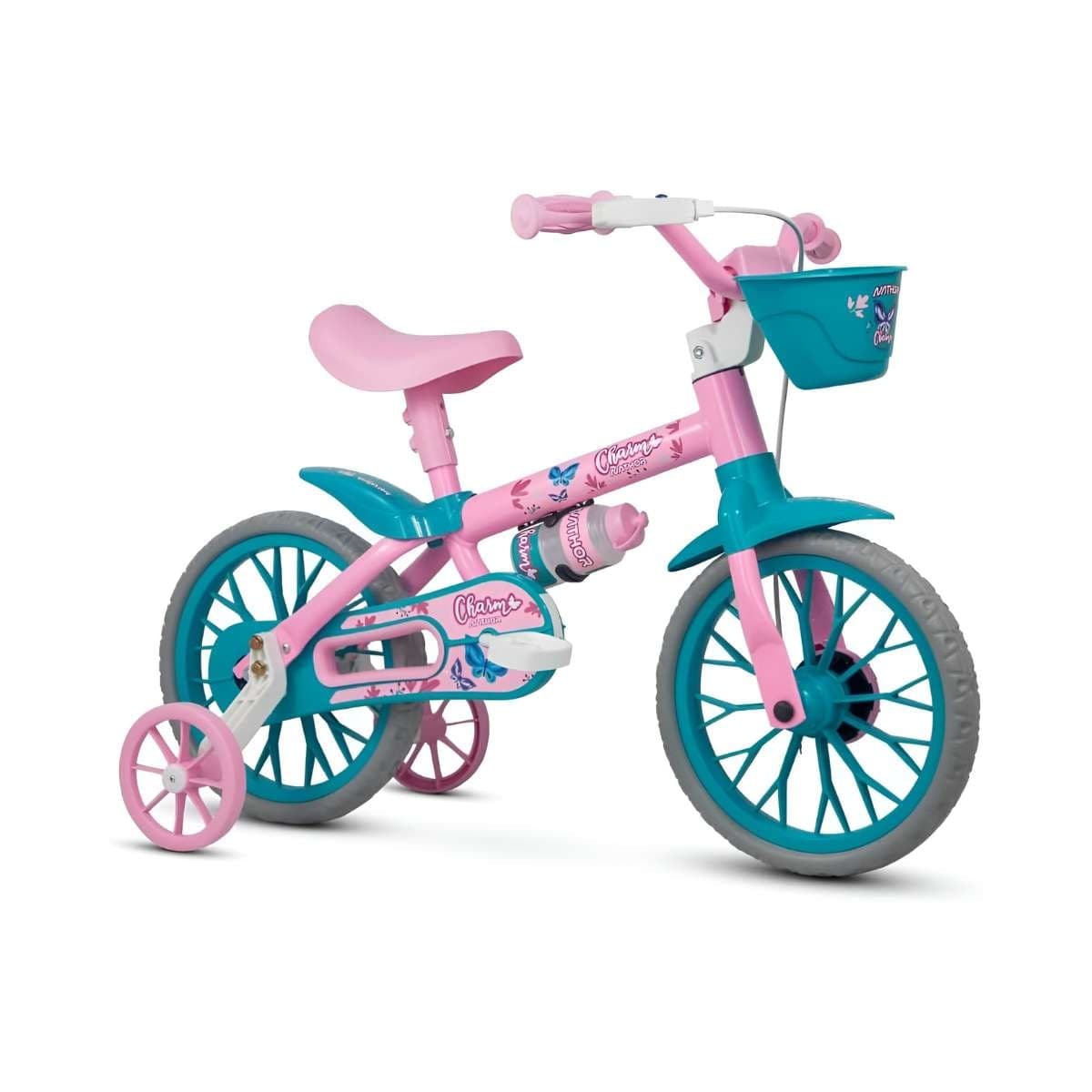 Bicicleta Aro 12 Nathor Charm Rosa e Azul